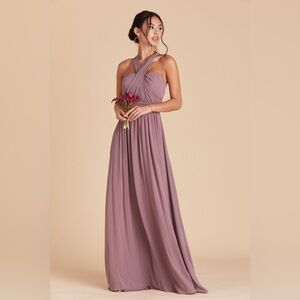 Birdy Grey Strapless Mauve Maxi Dress